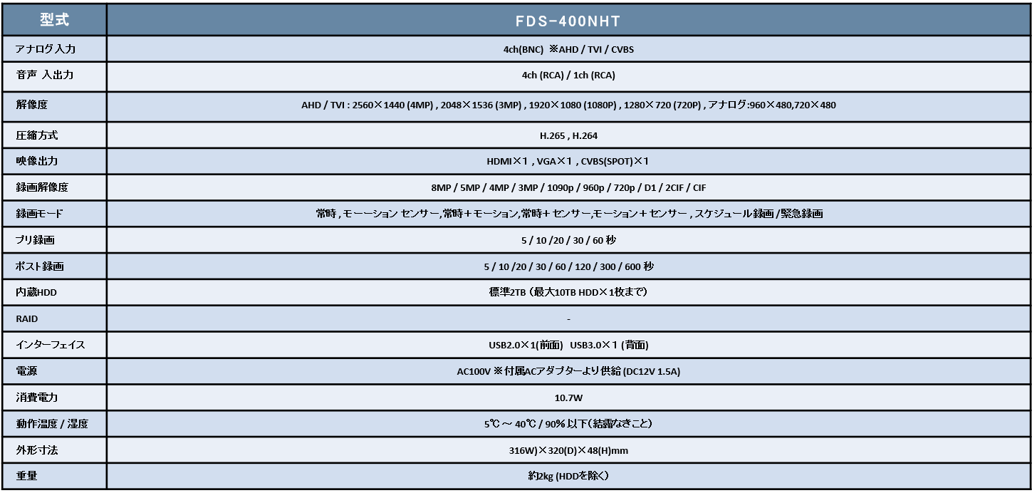 specFDS-400NHT,