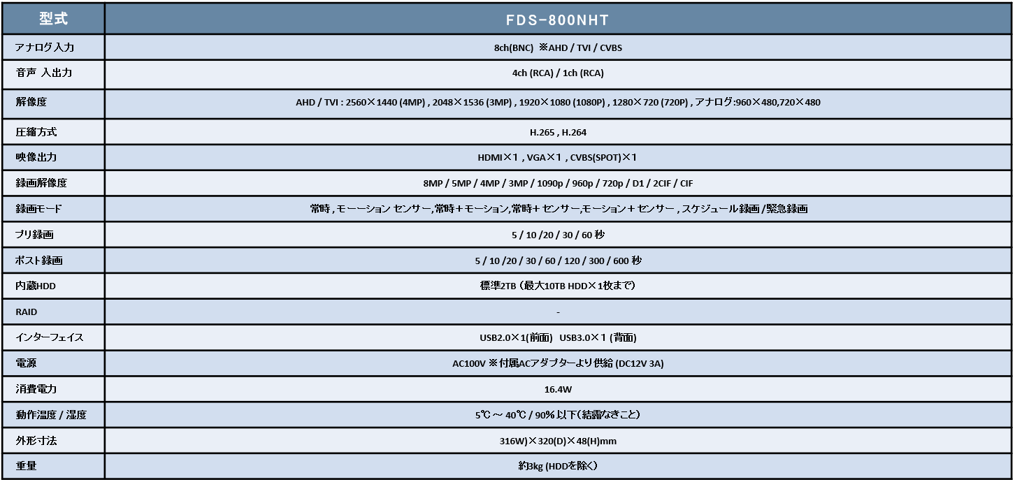 specFDS-800NHT,